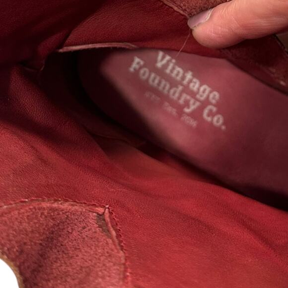 Vintage Foundry Co. Women's Miriam Suede Moto Boot Women's Size 7 Red - Picture 6 of 8